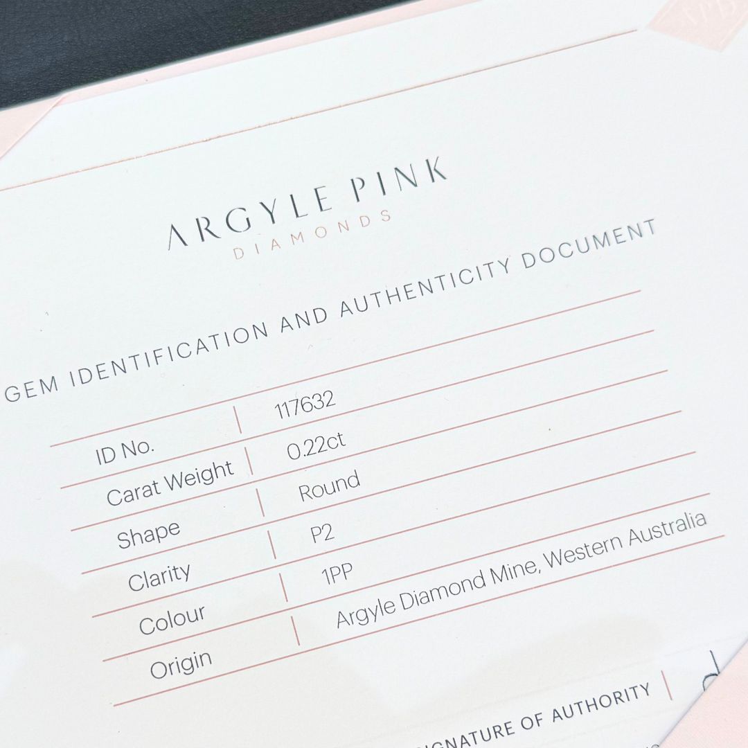 0.22ct Authentic Australian Pink Diamond of Argyle Origin - 1PP