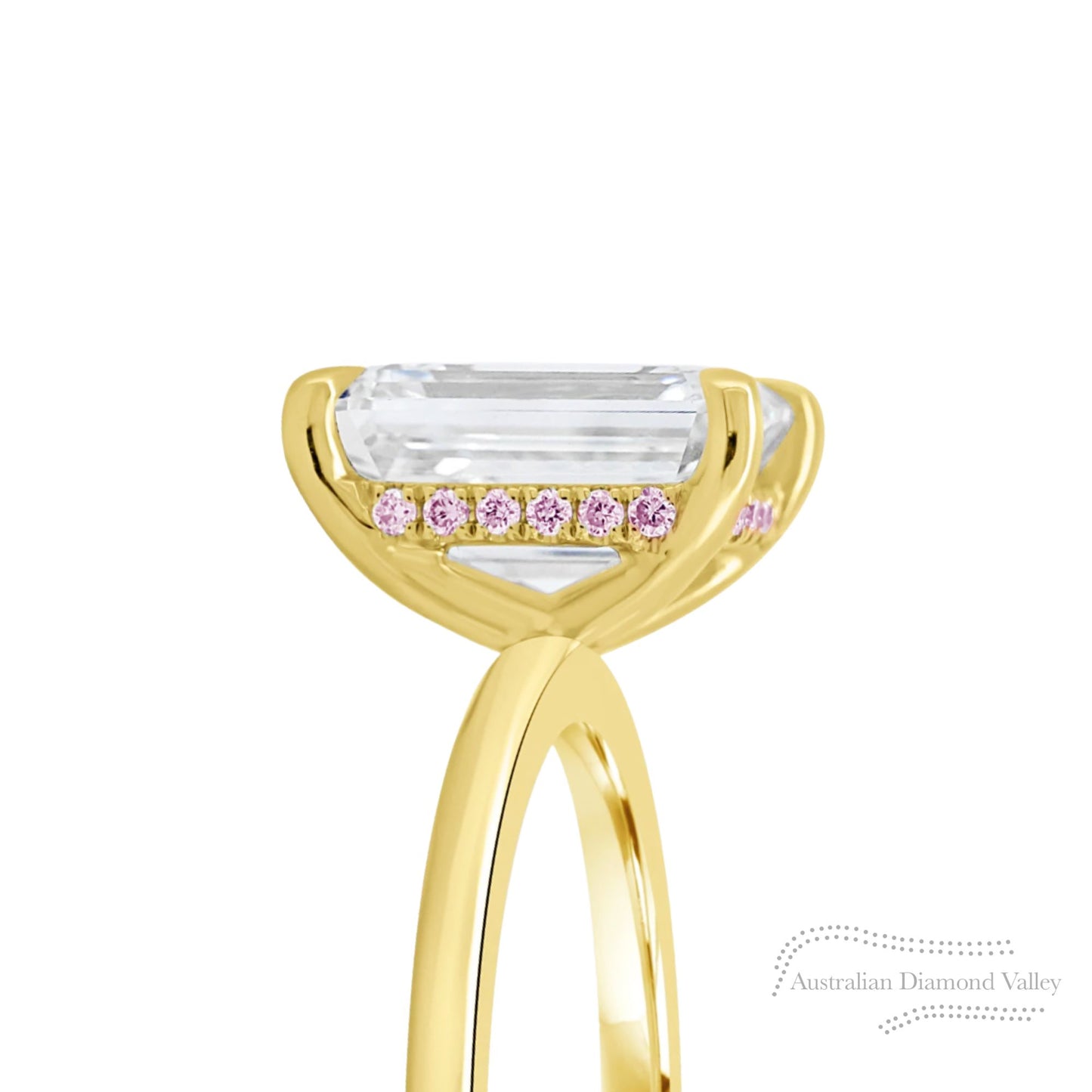 Avalon Hidden Halo Ring Setting – Argyle Origin Pink Diamond Halo