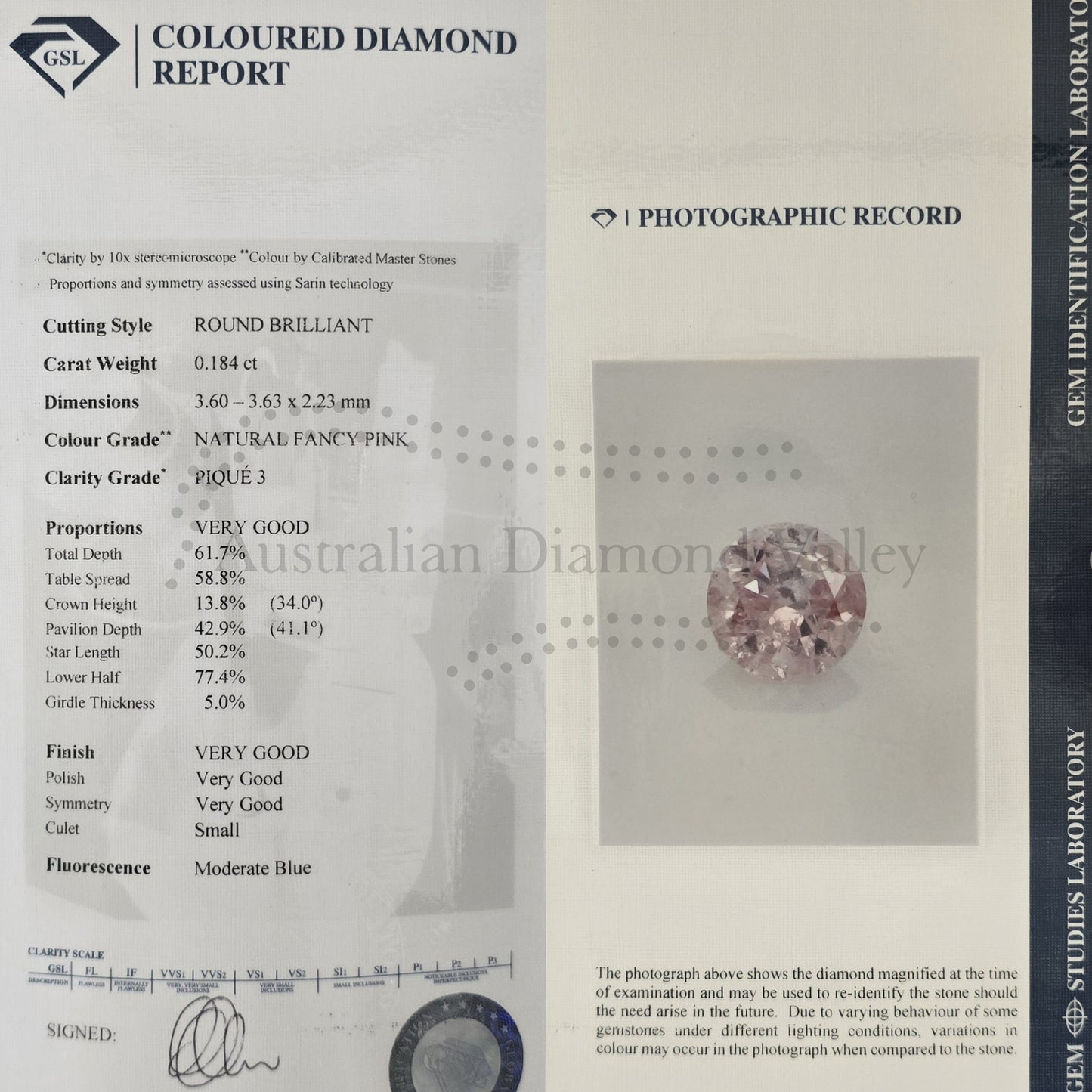 0.18ct Authentic Australian Pink of Argyle Origin Diamond - 6P