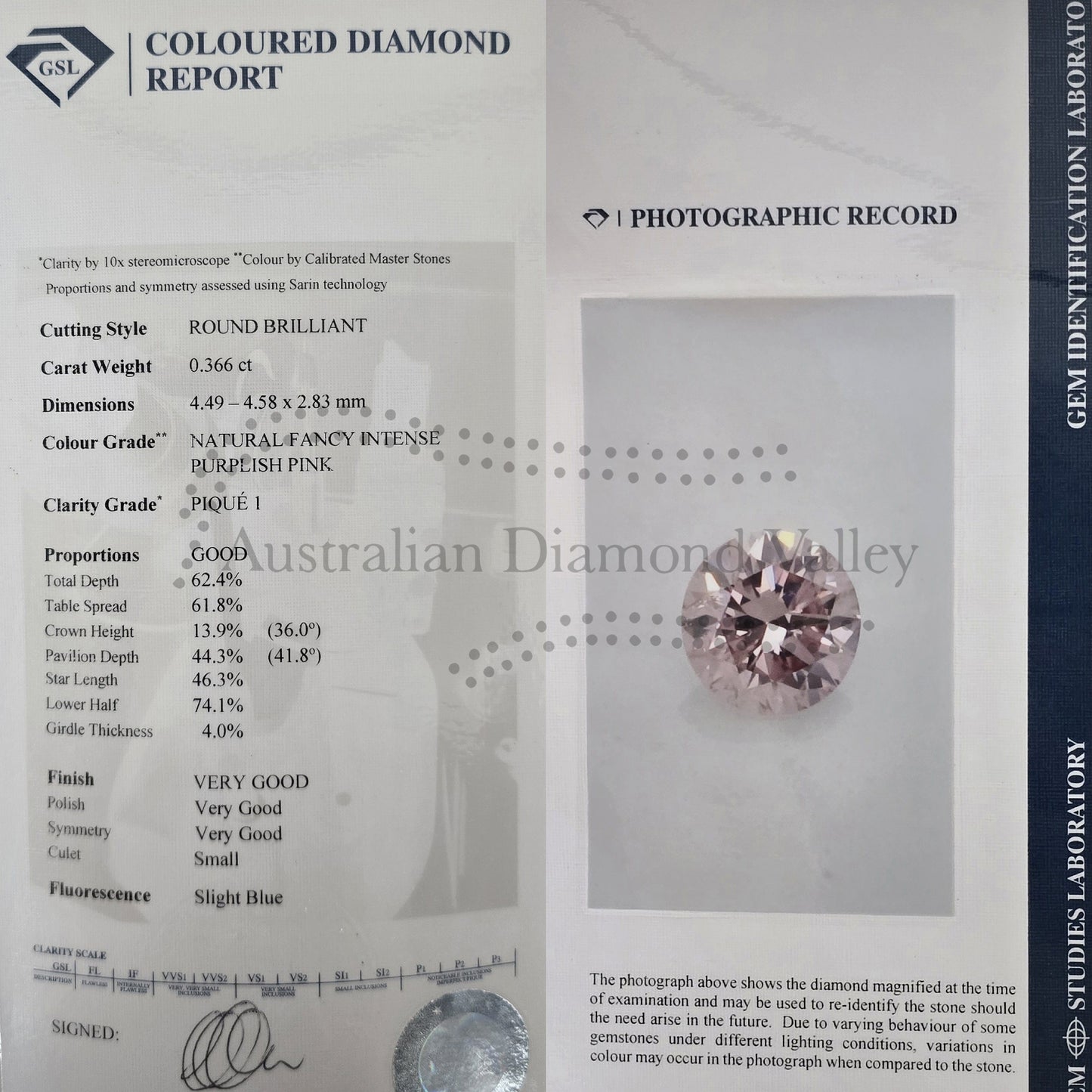 0.365ct Authentic Australian Pink Diamond of Argyle Origin - 5PP