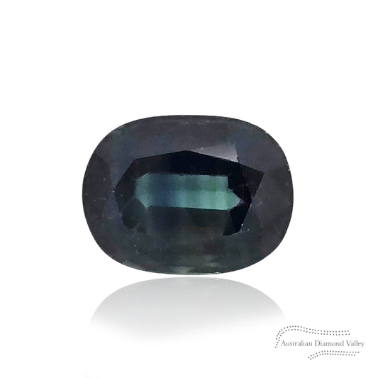 1.76ct Australian Deep Green Sapphire Cushion Cut