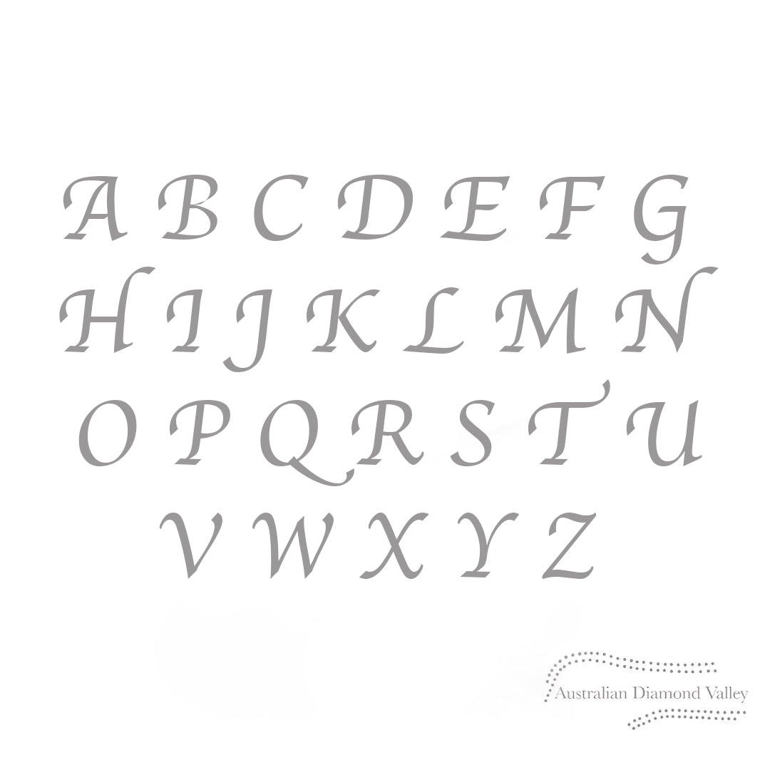 Champagne Initial Diamond Box - Calligraphy Script C5