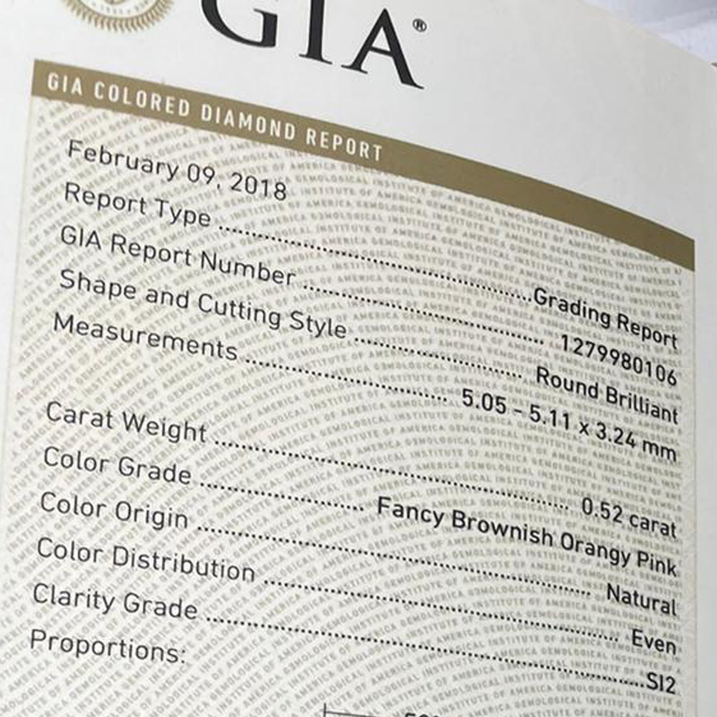0.52ct Authentic Australian Pink Diamond of Argyle Origin - PC2