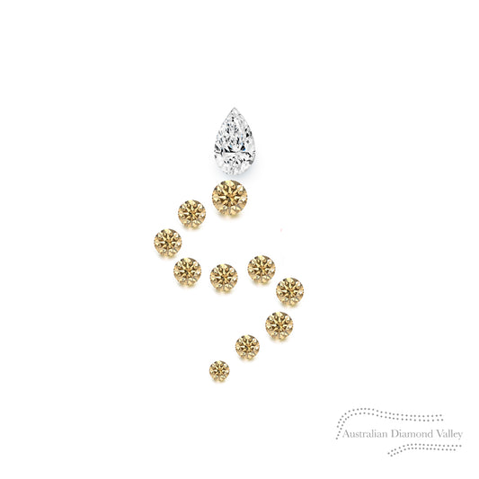 LNY 2025 Year of the Snake .10ct Authentic Australian Champagne Argyle Origin Diamond - C5