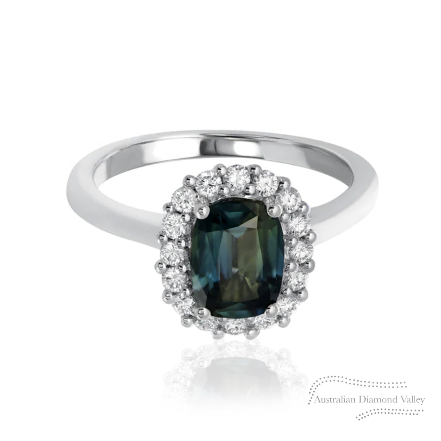 Haverly Australian Teal Sapphire 18K White Gold Ring