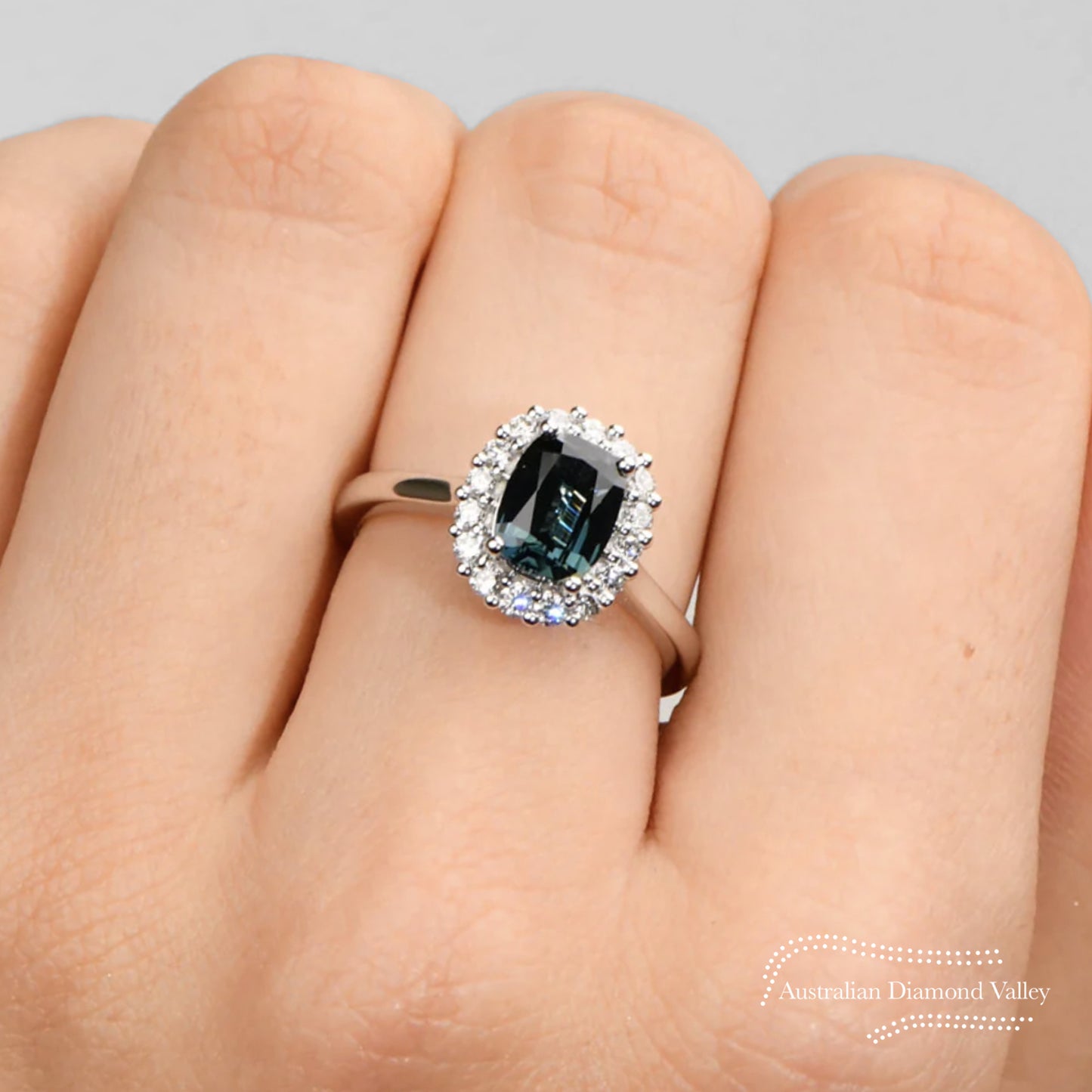 Haverly Australian Teal Sapphire 18K White Gold Ring