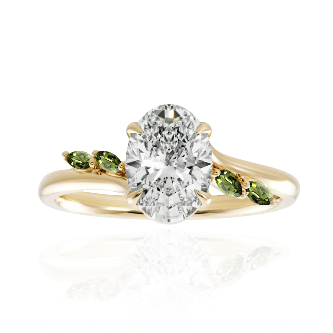 Trellis Green Sapphire Accent Ring