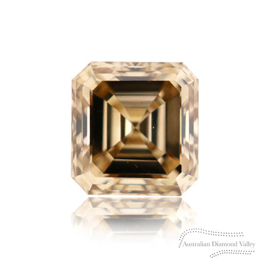 0.31ct Authentic Australian Champagne Argyle Asscher Diamond - C5
