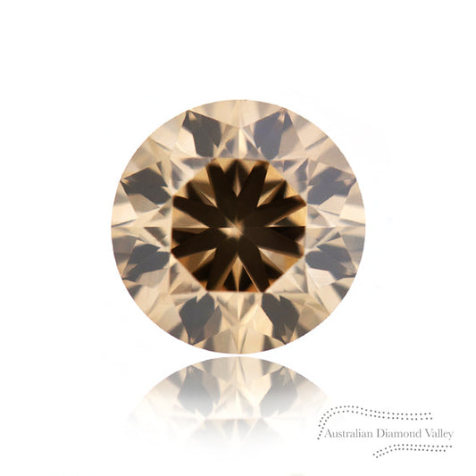 0.56ct Authentic Australian Champagne Argyle Origin Round Diamond - C6