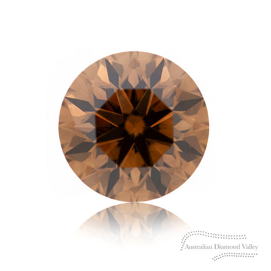 0.74ct Authentic Australian Cognac Argyle Origin Round Diamond - C7