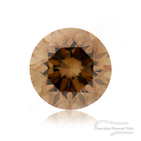 0.77ct Authentic Australian Cognac Argyle Origin Round Diamond - C7