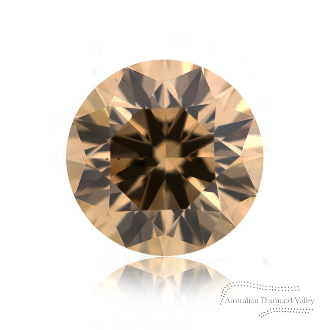 0.92ct Authentic Australian Champagne Argyle Origin Round Diamond - C6