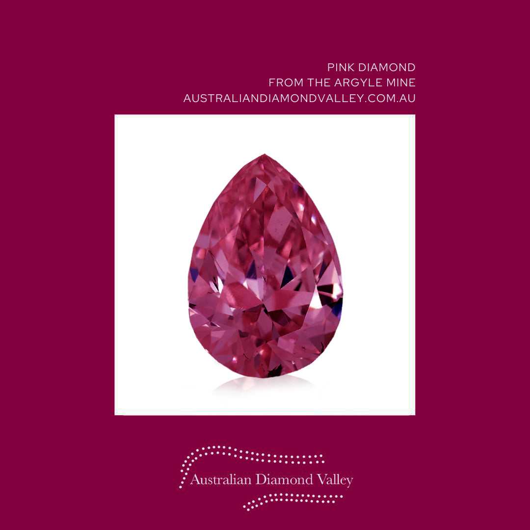 0.07ct Authentic Australian Pear Pink Argyle Origin Diamond - 1PP
