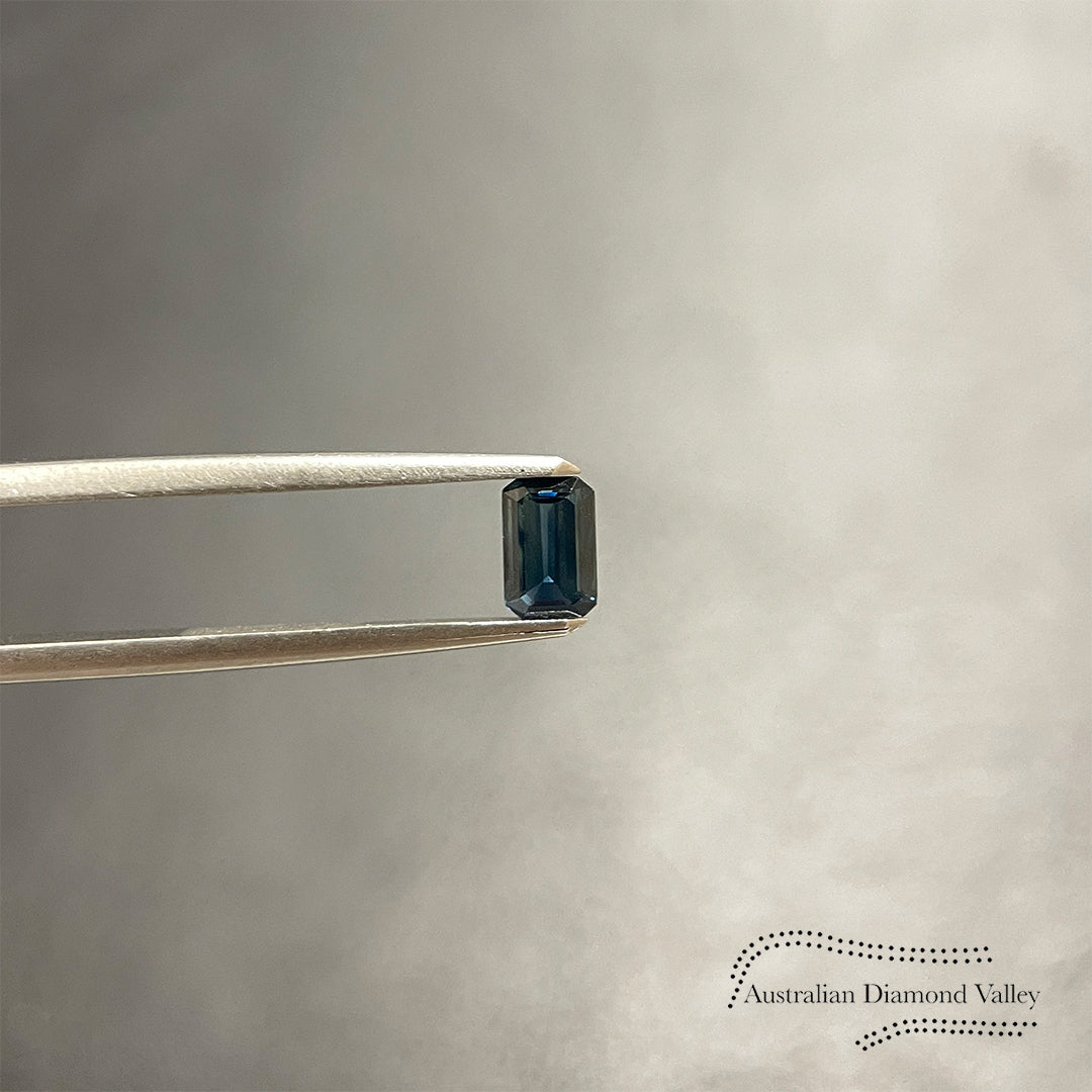 0.63ct Australian Teal Sapphire Emerald Cut