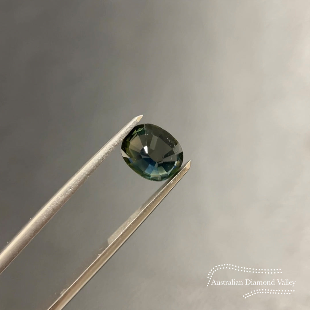 2.63ct Australian Green/Blue Sapphire Cushion Cut