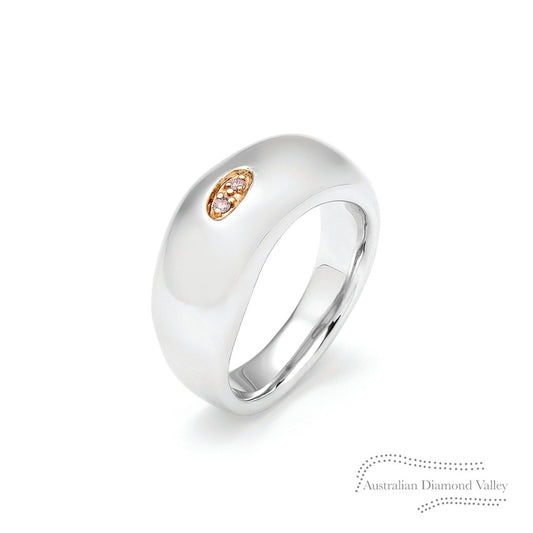 Lunar Pink Diamond Silver Ring