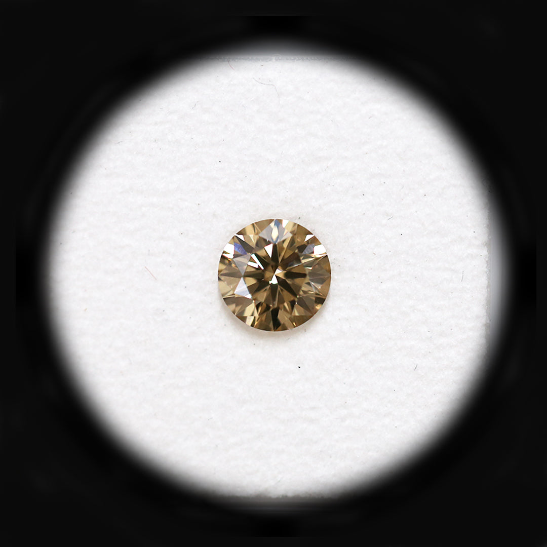 0.92ct Authentic Australian Champagne Argyle Origin Round Diamond - C6