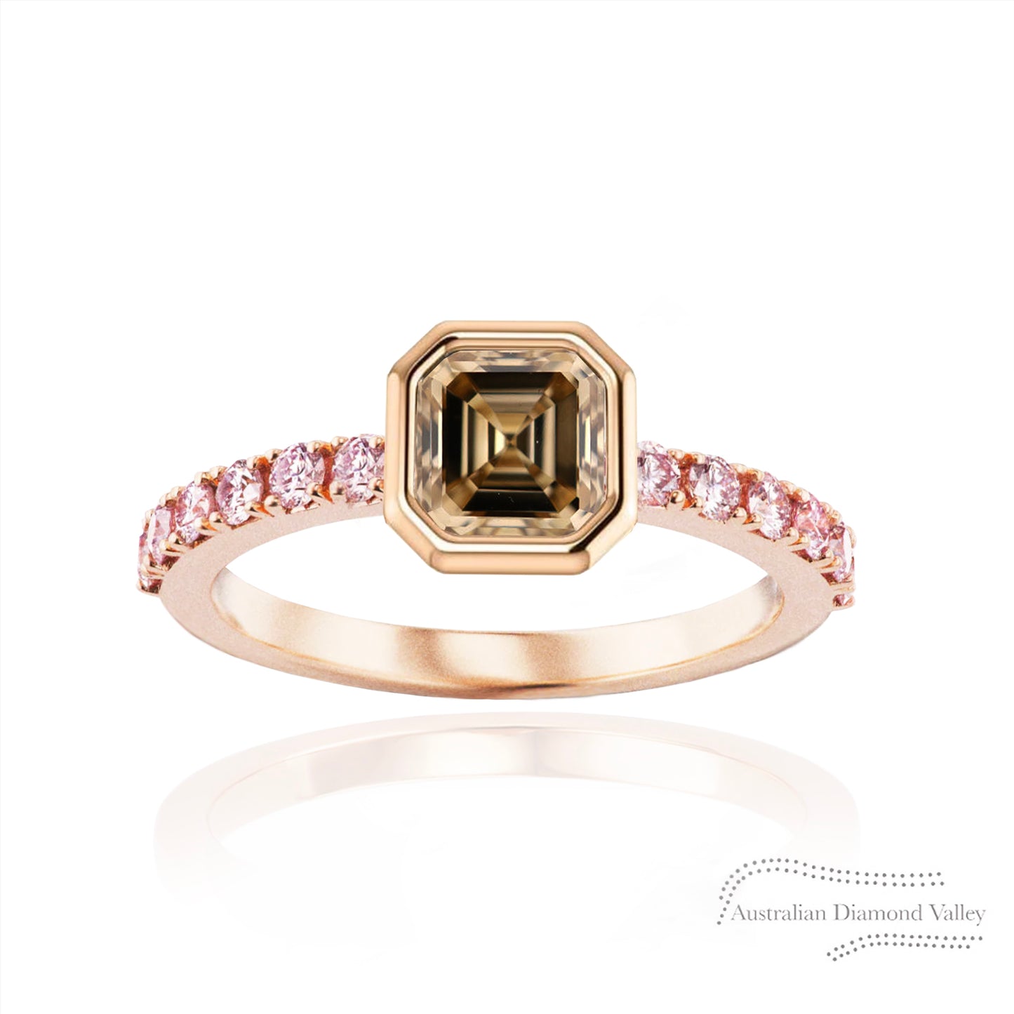 Henley Champagne & Pink Argyle Australian Diamond Ring Setting