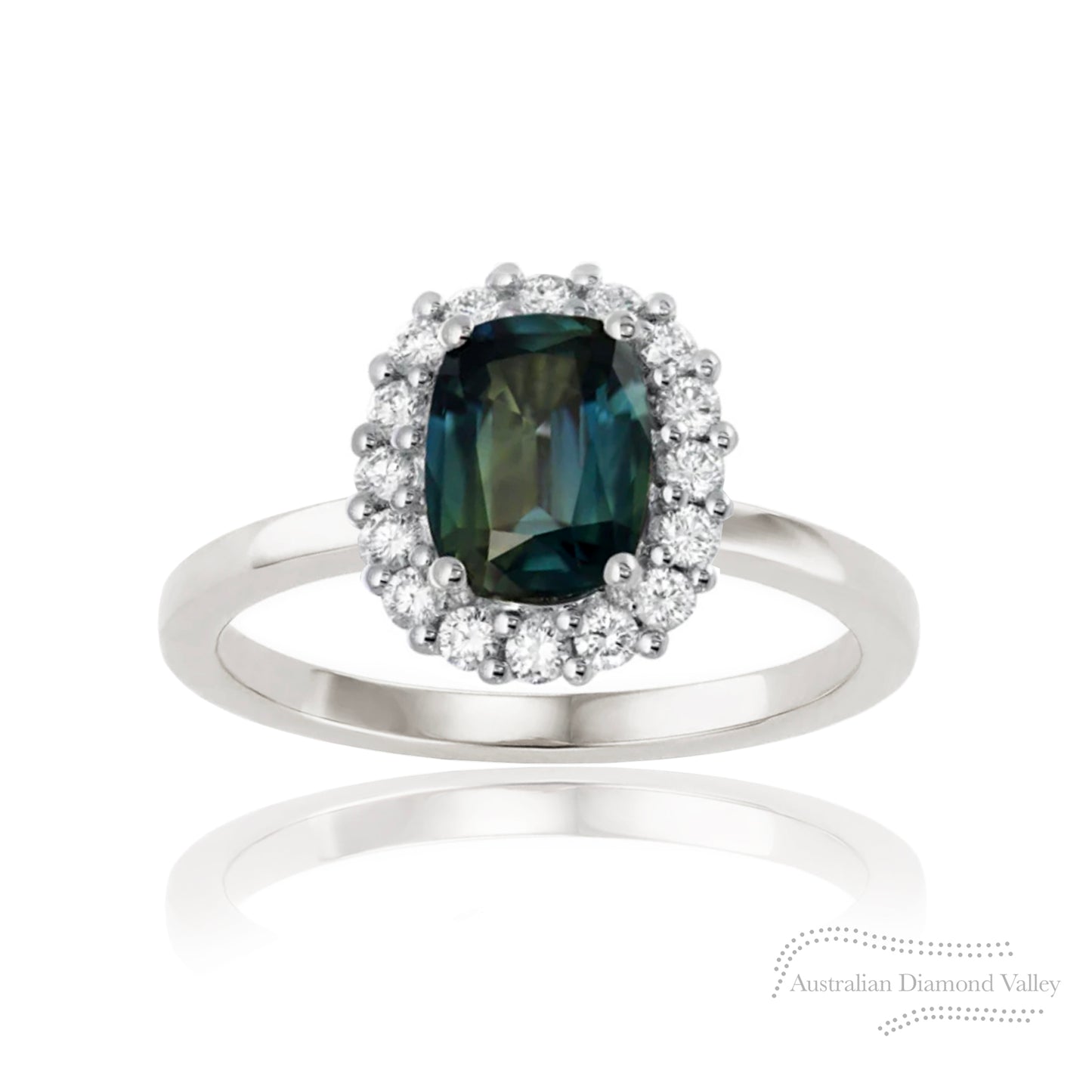 Haverly Australian Teal Sapphire 18K White Gold Ring
