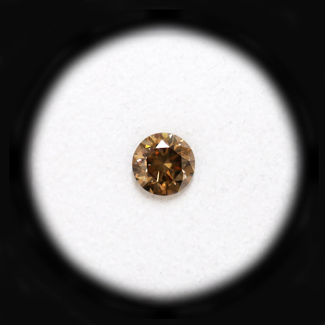 0.77ct Authentic Australian Cognac Argyle Origin Round Diamond - C7