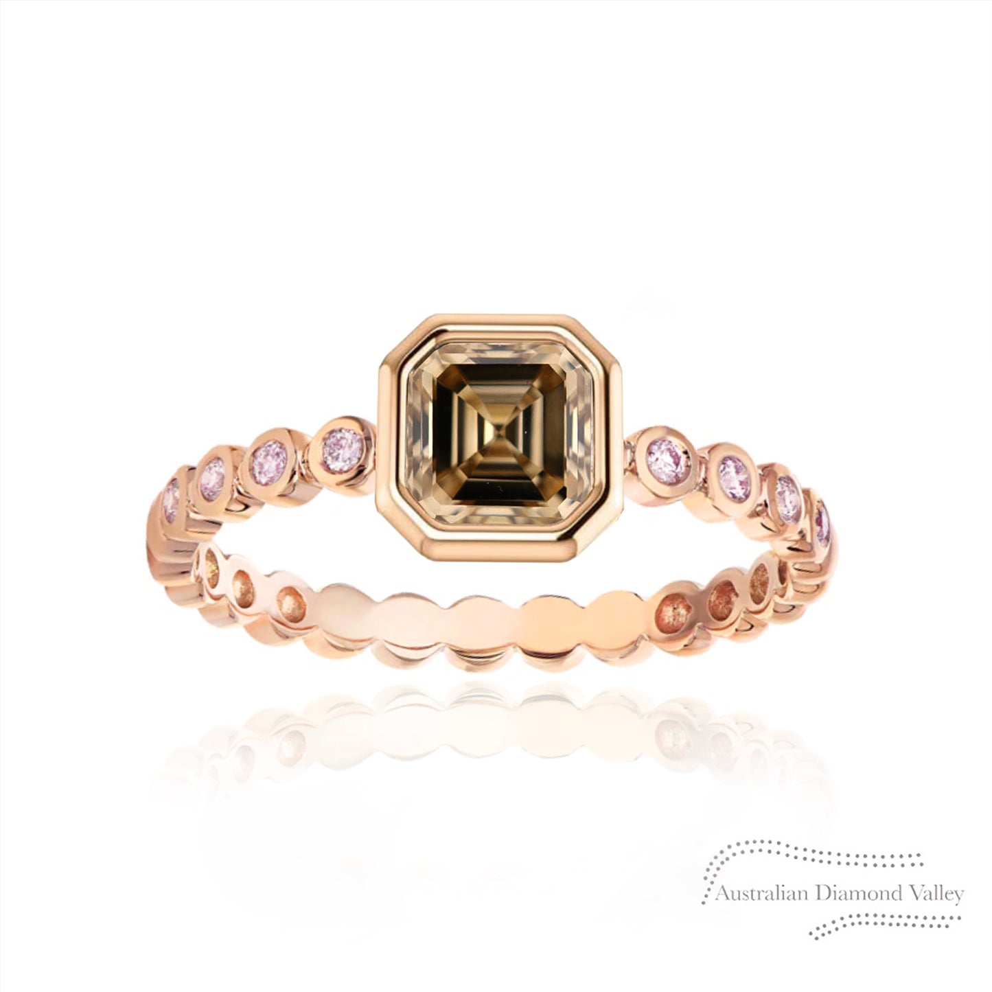 Chappell Champagne & Pink Argyle Australian Diamond Ring Setting