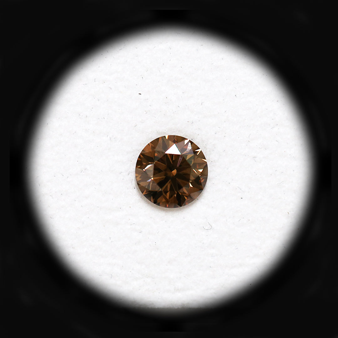 0.74ct Authentic Australian Cognac Argyle Origin Round Diamond - C7