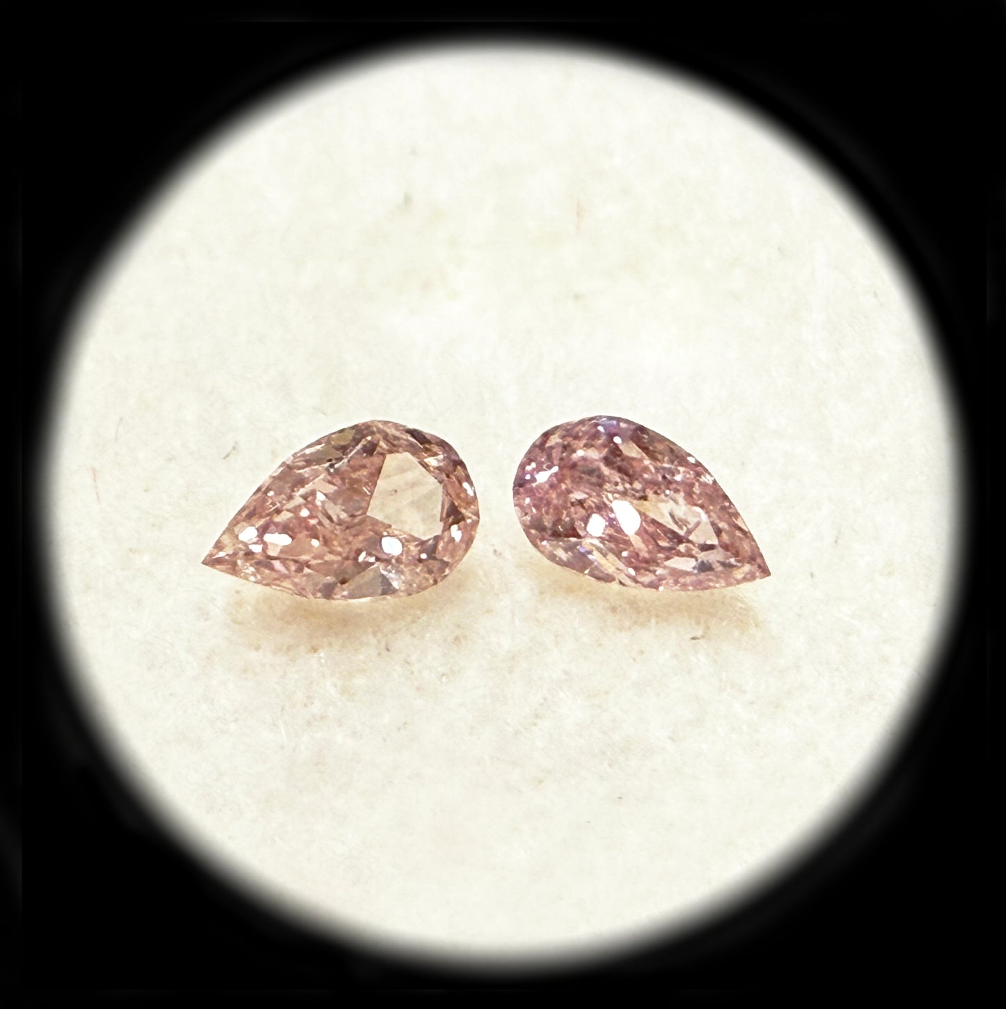 0.23ct Authentic Australian Pink Pear Cut Diamonds of Argyle Origin - Pair - 7PR