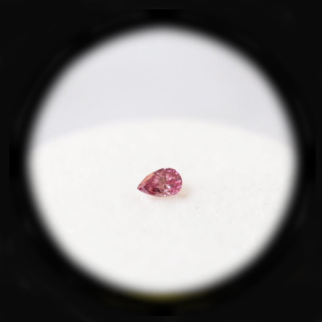0.09ct Authentic Australian Pink Pear Cut Diamond of Argyle Origin - 4PP