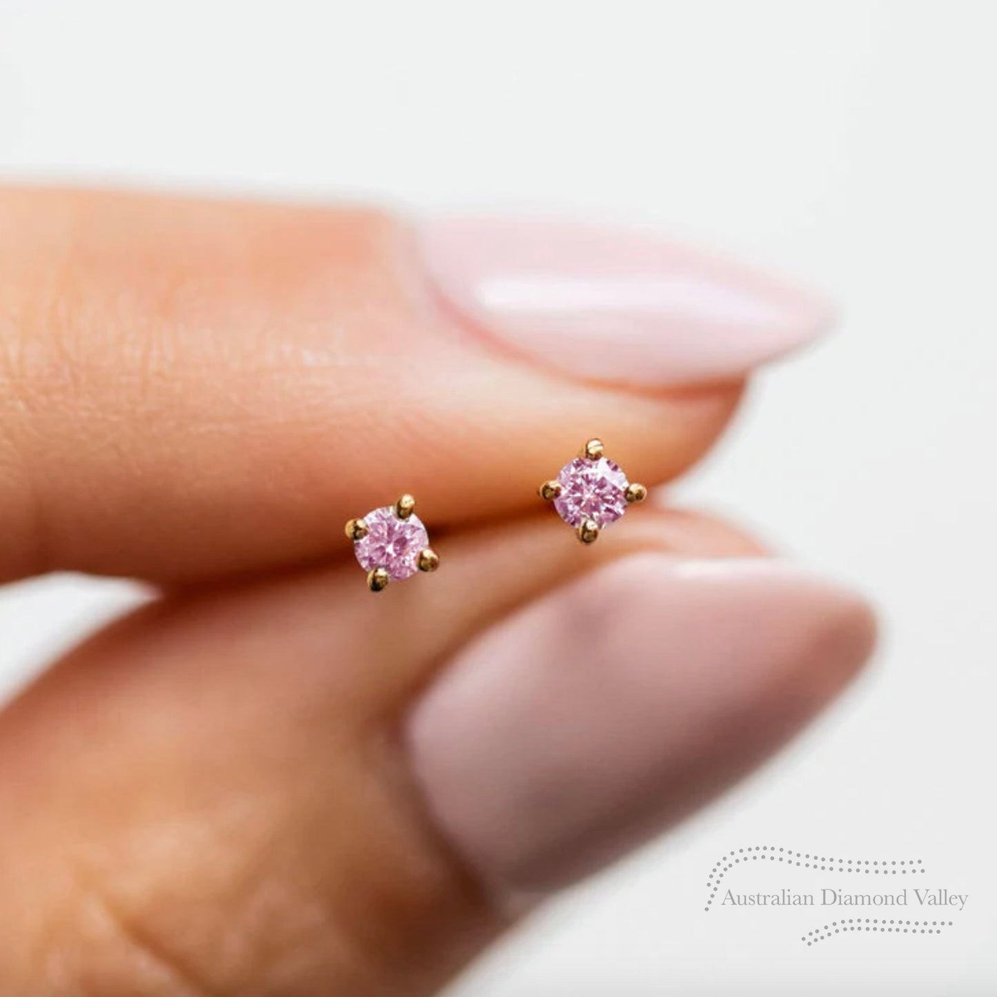 Regency Pink Argyle Diamond Stud Earrings