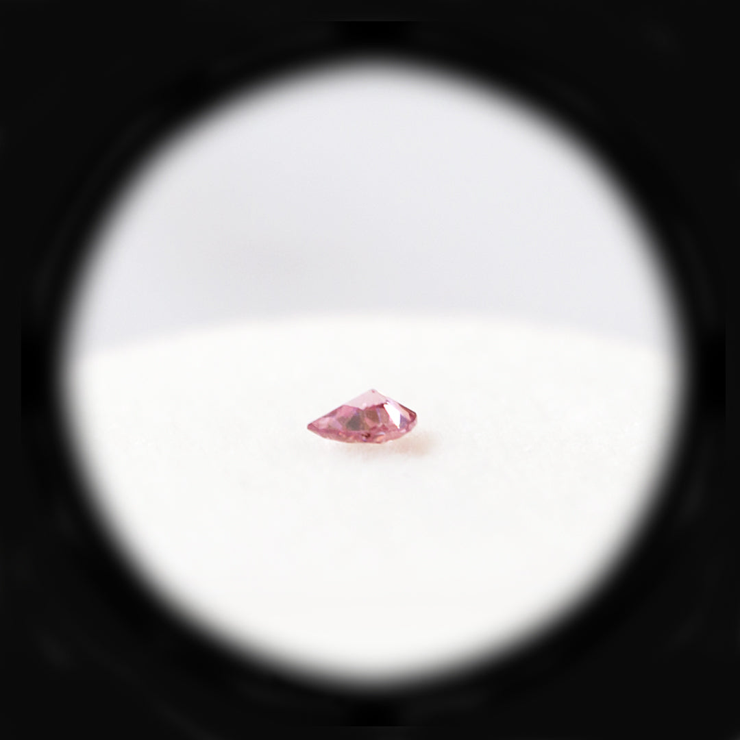 0.09ct Authentic Australian Pink Pear Cut Diamond of Argyle Origin - 4PP