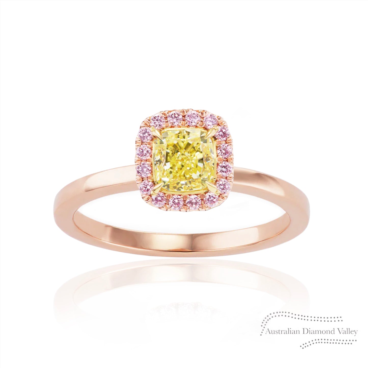 Helia Yellow & Pink Argyle Australian Diamond Ring Setting
