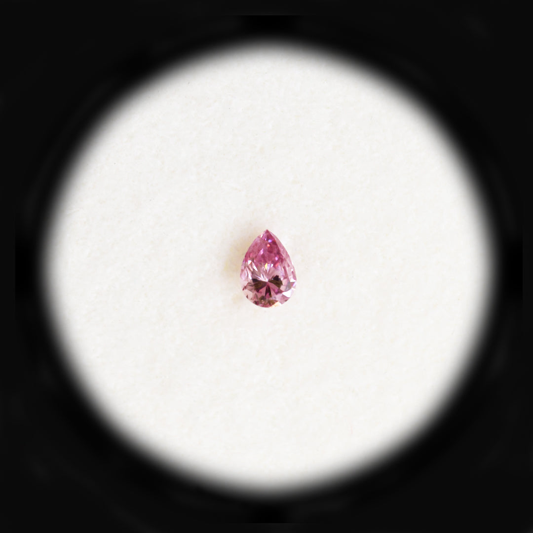 0.10ct Authentic Australian Pink Pear Cut Diamond of Argyle Origin - 4PP