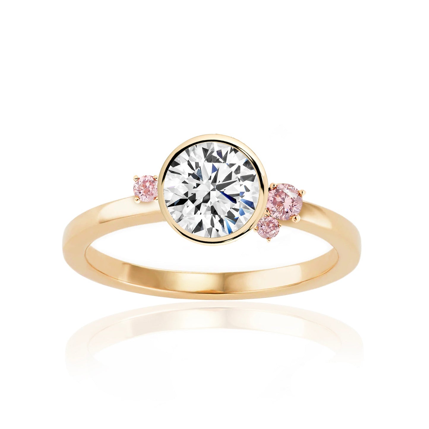 Bague Fleur de Diamants roses Accentuée