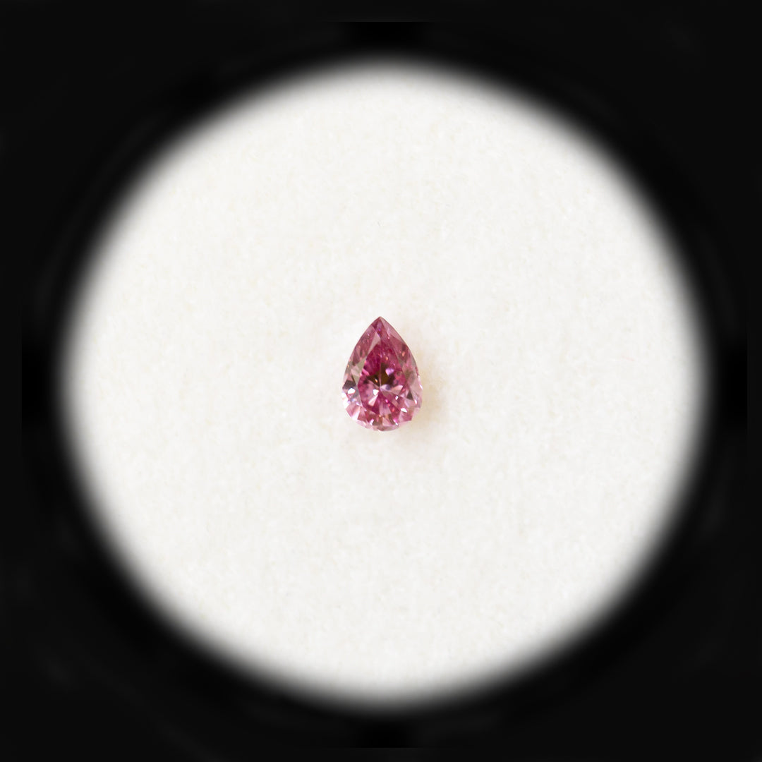 0.09ct Authentic Australian Pink Pear Cut Diamond of Argyle Origin - 4PP