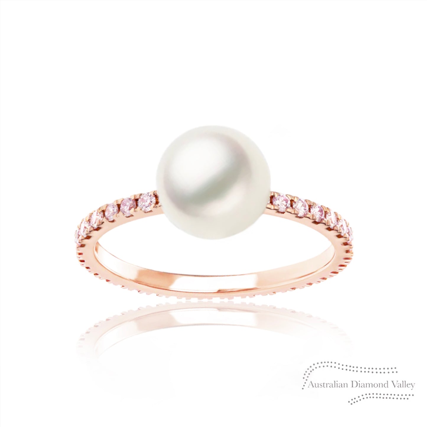 Alexia South Sea Pearl & Pink Argyle Australian Diamond Ring - 8P