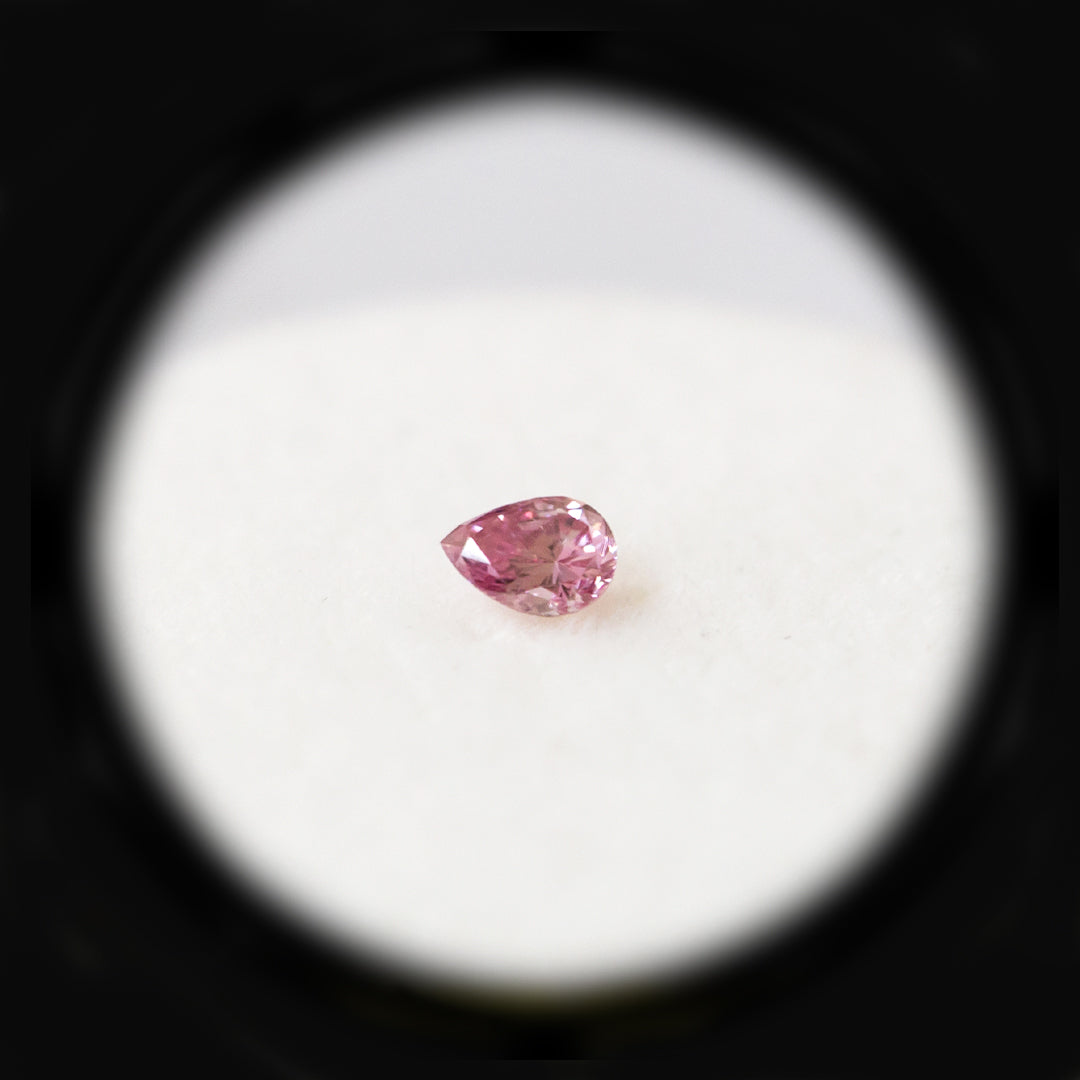 0.10ct Authentic Australian Pink Pear Cut Diamond of Argyle Origin - 4PP