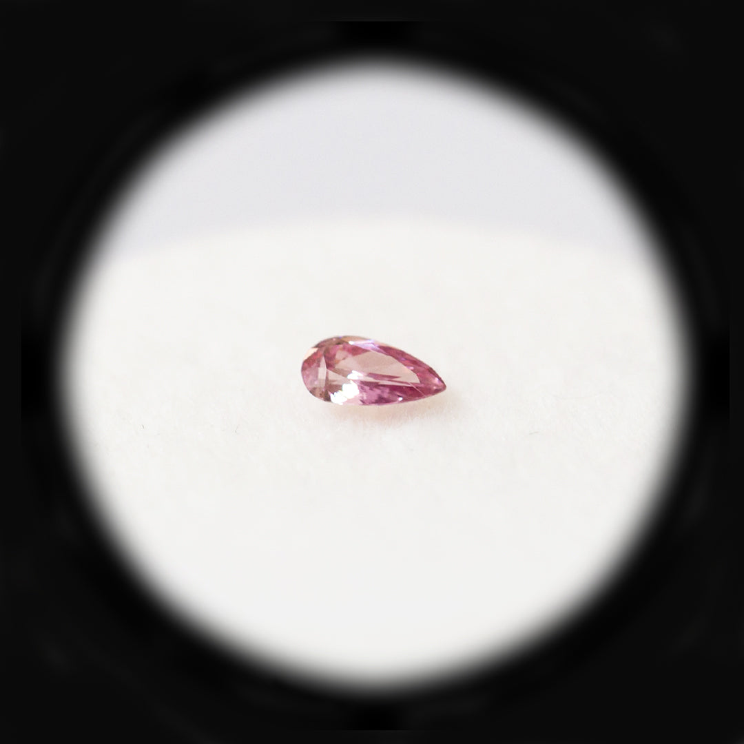 0.11ct Authentic Australian Pink Pear Cut Diamond of Argyle Origin - 4PP