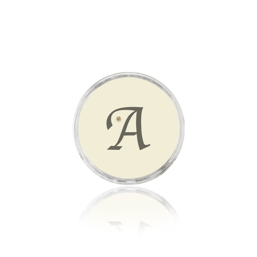 Champagne Initial Diamond Box - Calligraphy Script C5