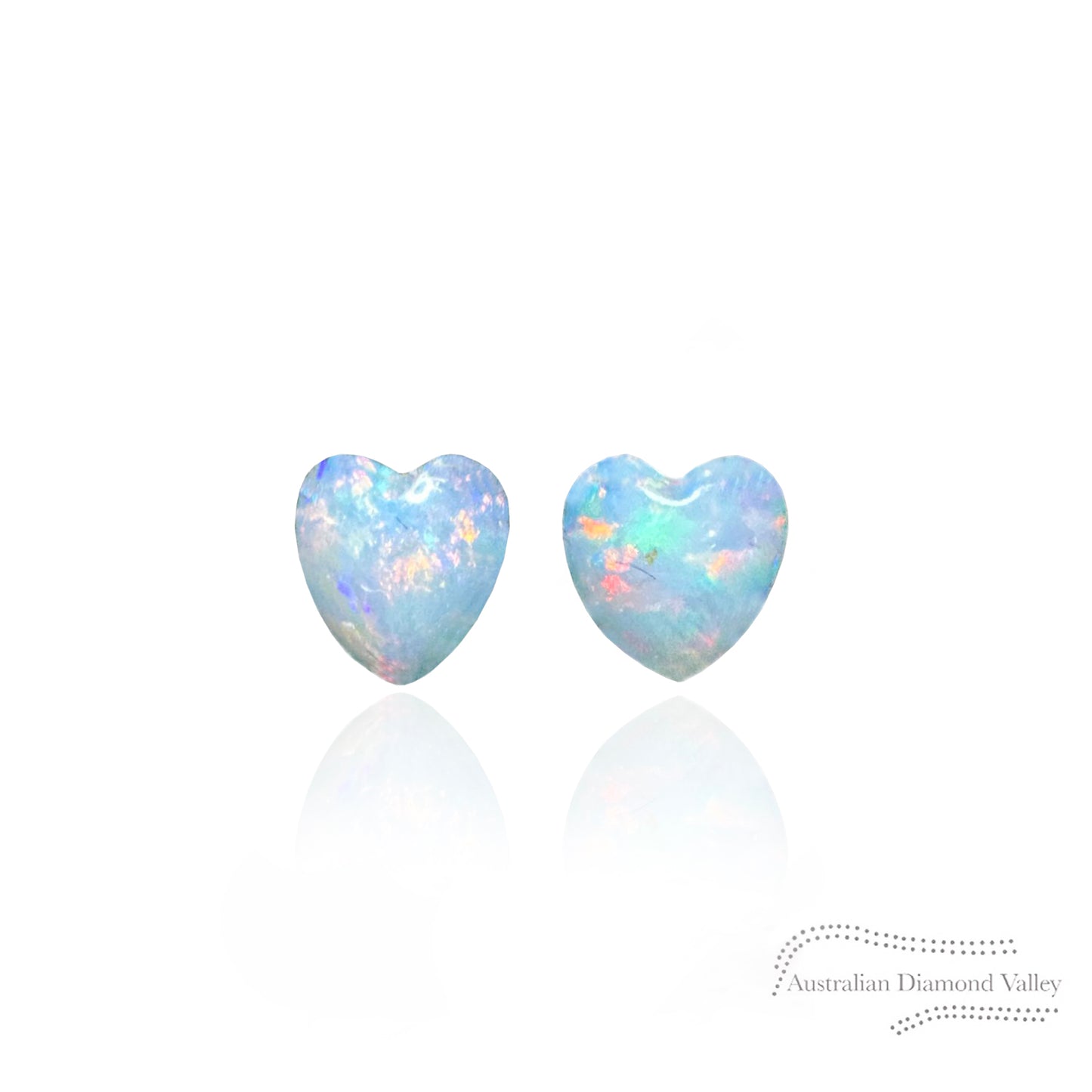 0.38ct Australian Opal Hearts Pair