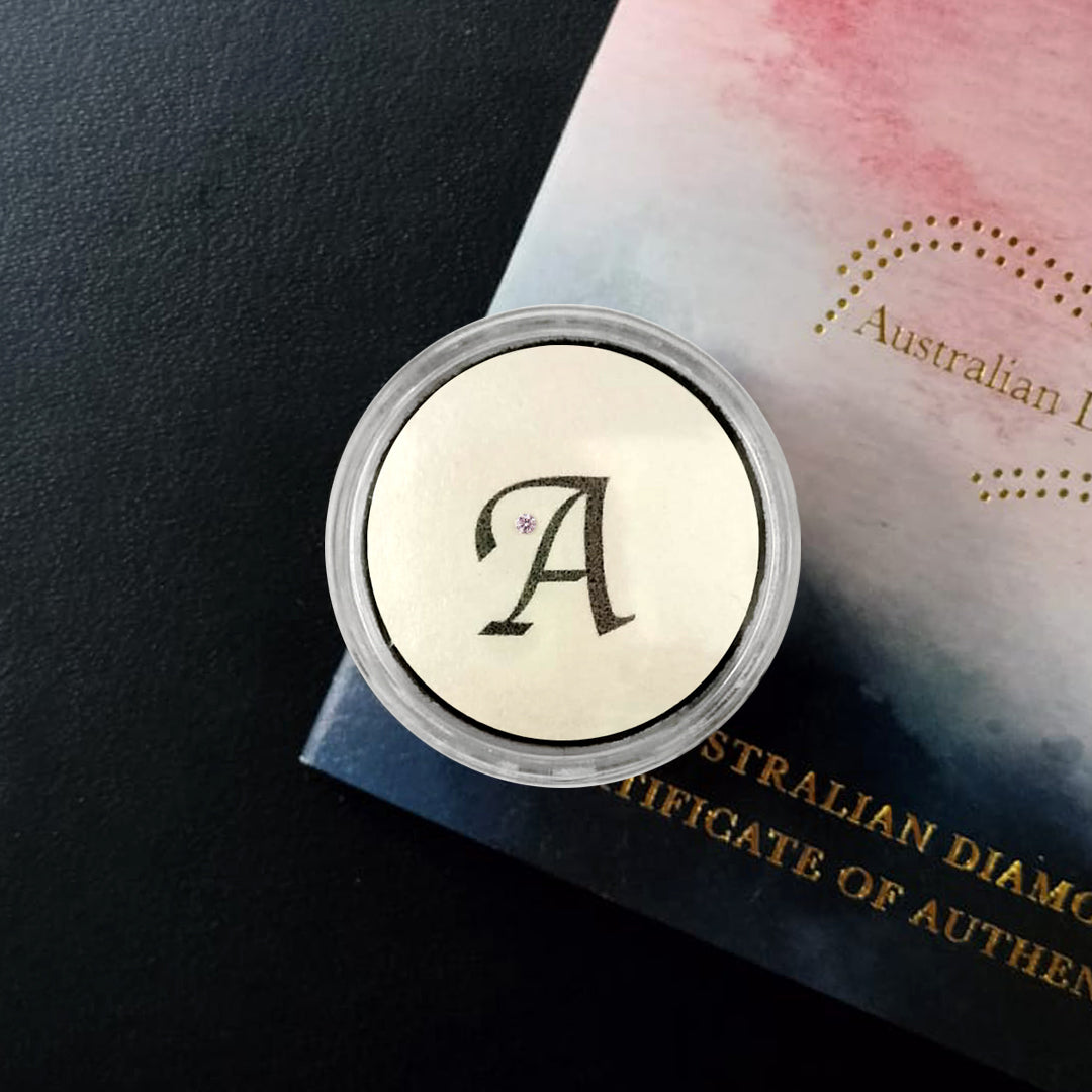 Pink Initial Diamond Box - Calligraphy Script 8P