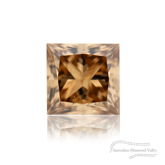 0.57ct Authentic Australian Champagne Argyle Origin Princess Diamond - C6