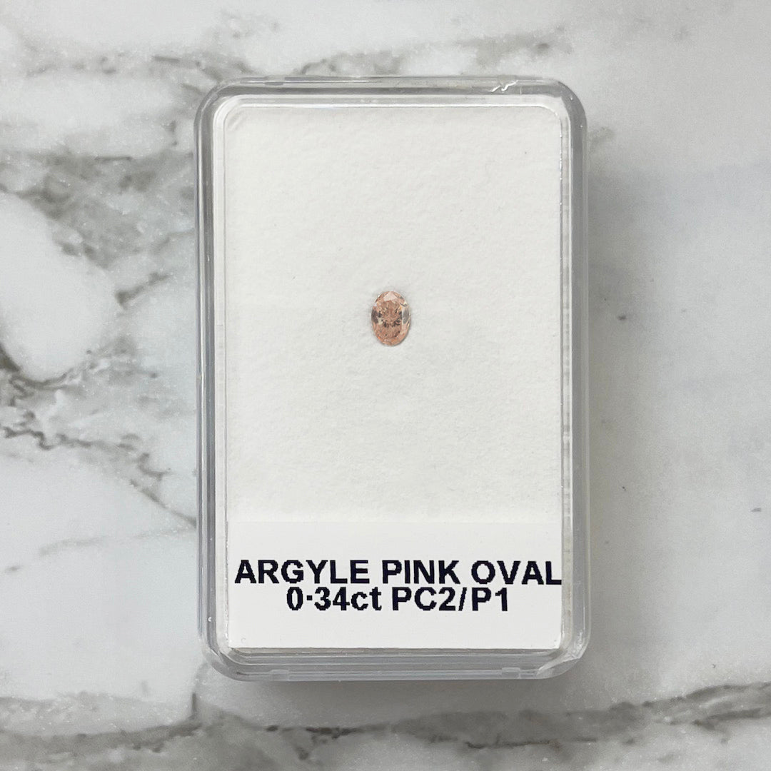 0.34ct Authentic Australian Pink Champagne Oval Diamond of Argyle Origin - PC2