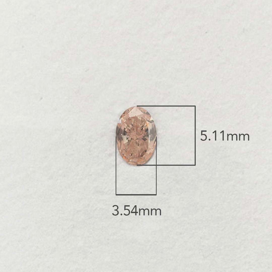 0.34ct Authentic Australian Pink Champagne Oval Diamond of Argyle Origin - PC2