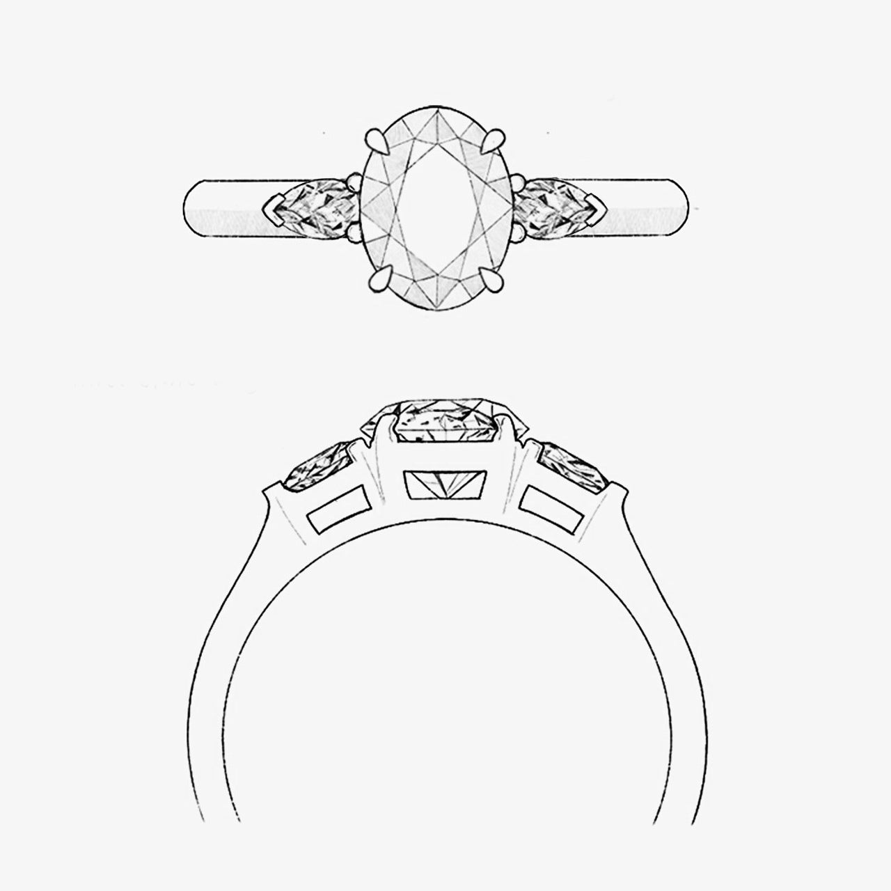 Inverlea Diamond Trilogy Ring