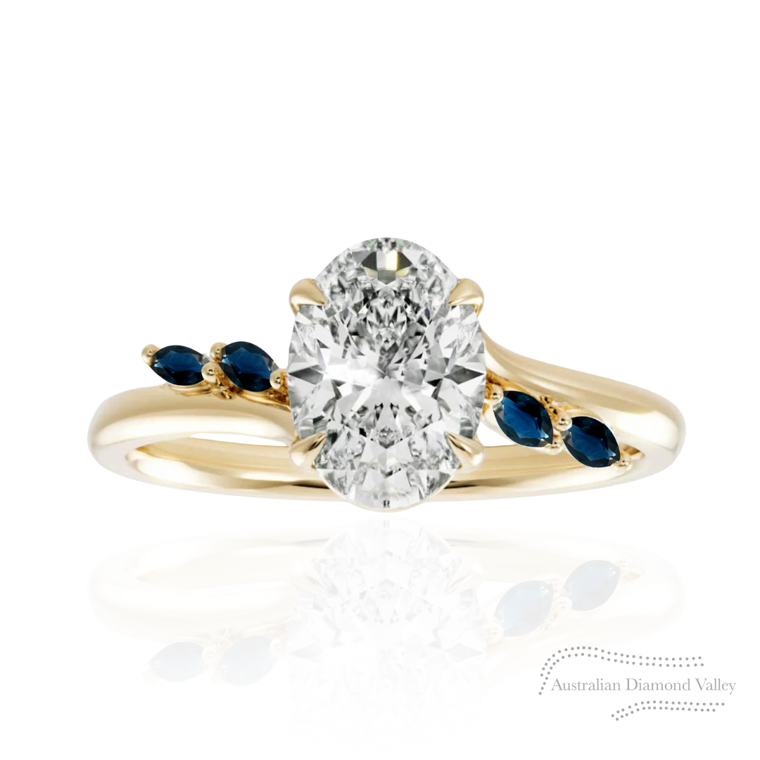 Trellis Blue Sapphire Accent Ring