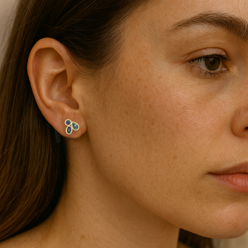Quiet Fusion Australian Sapphire Stud Earrings