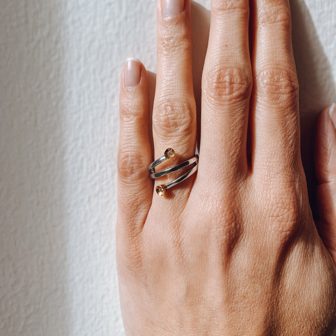 Mylena Twist Pink Diamond Silver Ring