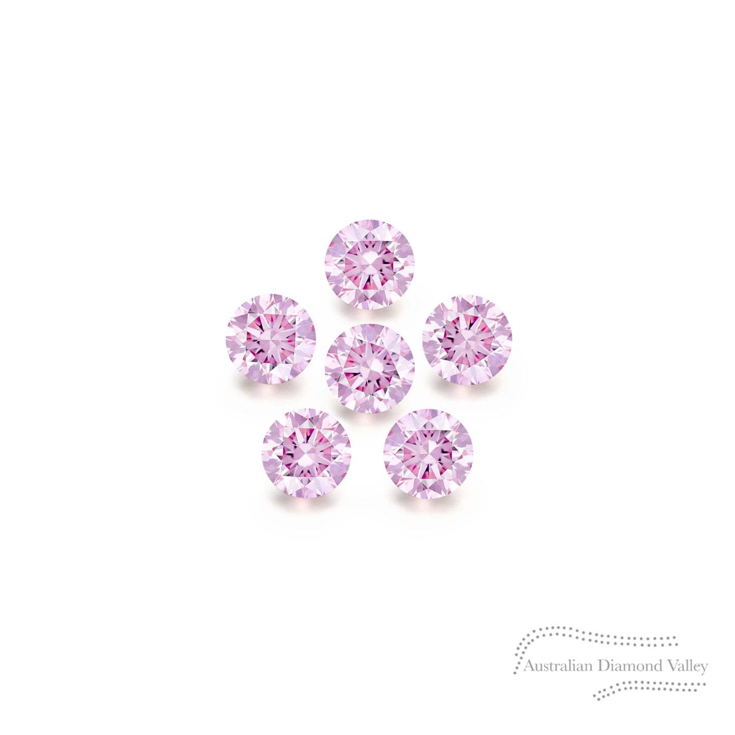 Diamond Valley Baby Daisy 0.03ct Authentic Australian Pink Argyle Diamond - 6P