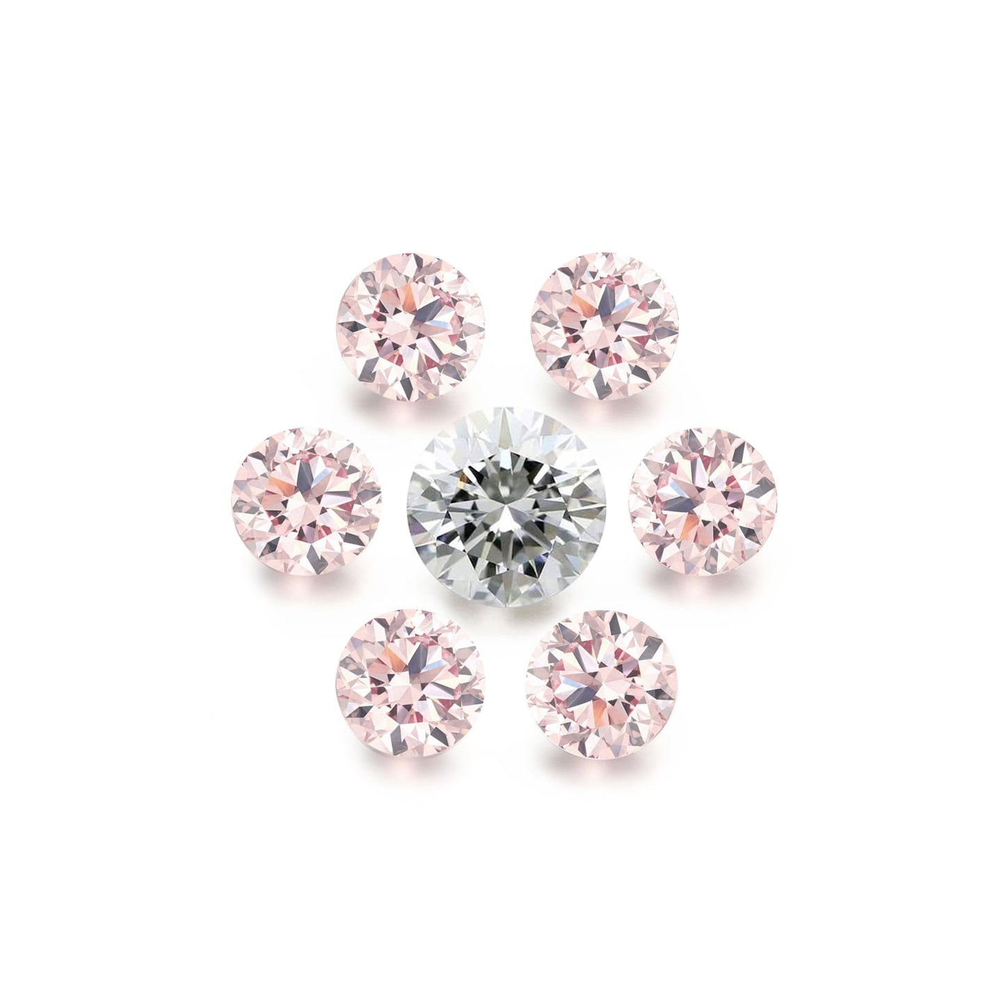 ダイヤモンドバレーデイジー 0.10ct 本物 オーストラリア産 ピンク アーガイル起源ダイヤモンド - 8P
