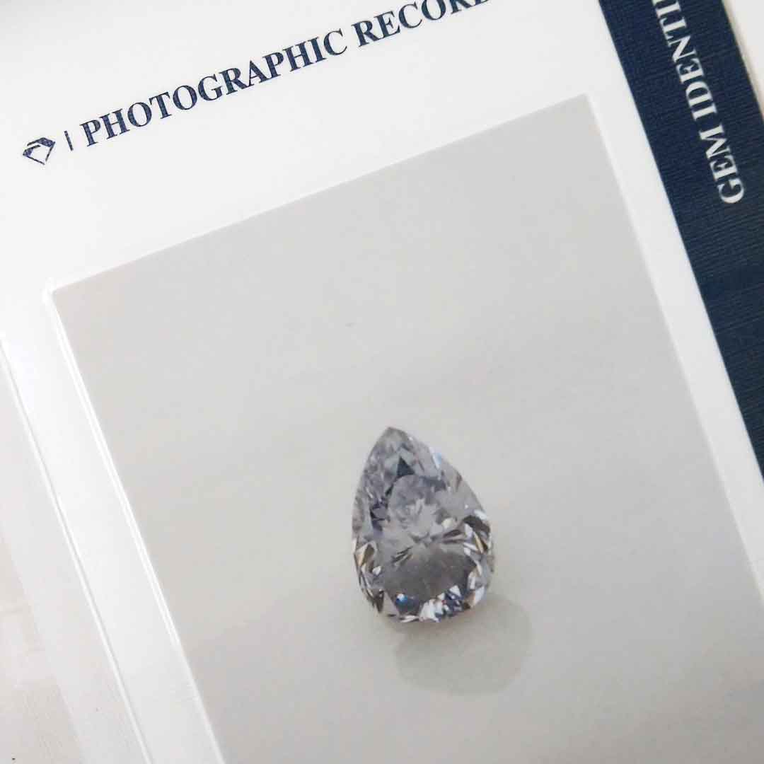 0.06ct Authentic Australian Blue of Argyle Origin Pear Cut Diamond - BL1 (21/27)